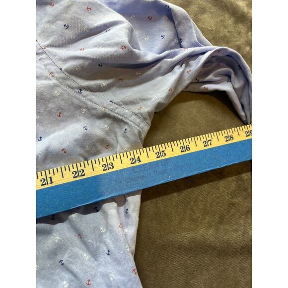 Charleston Threads Button Shirt XL Blue Sailboat Anchor Cuff - Picture 6 of 7